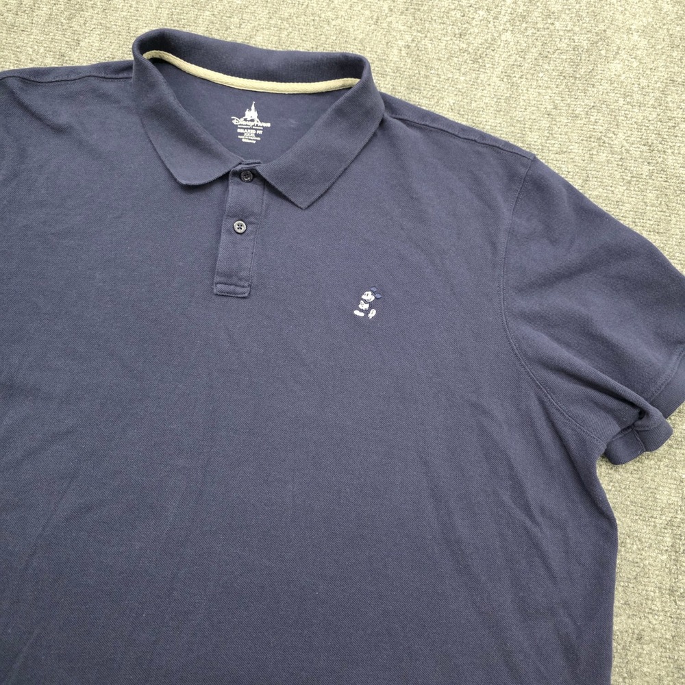 Disney Parks Mens Mickey Mouse Embroidered Polo Shirt Navy Blue Relaxed Fit XXXL